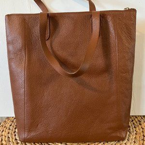 Cuyana Tall Structured Leather  Zip Tote